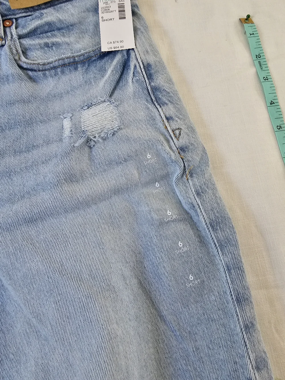 edgley NWT Light Blue Distressed Women’s Wide-Leg Jeans